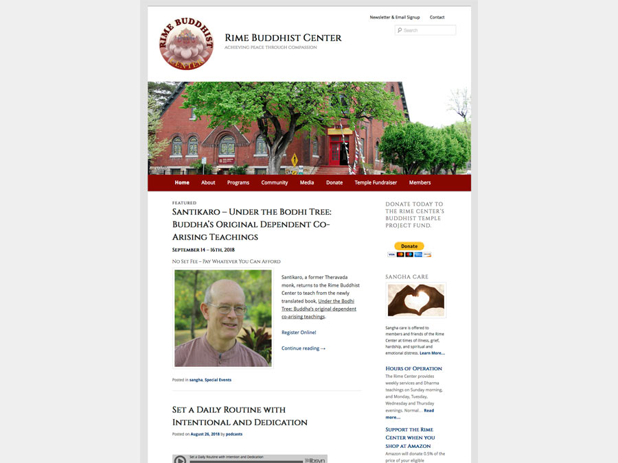 Rime Buddhist Center website